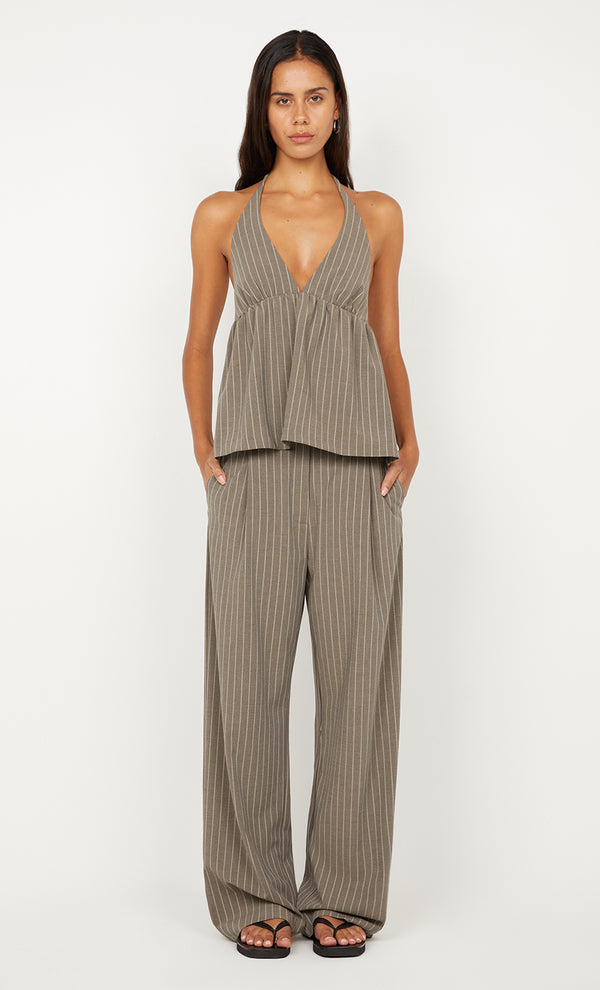 JONNI PANT - CHARCOAL STRIPE