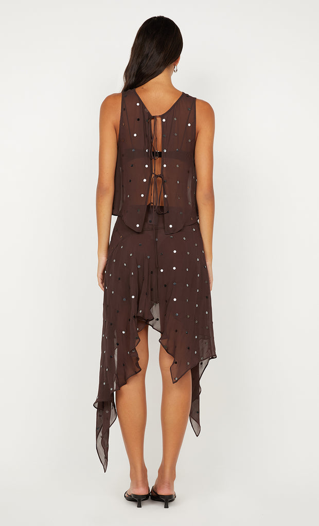 ARIELLE SHELL TOP - DARK CHOCOLATE