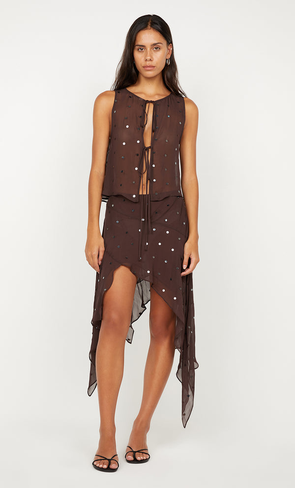 ARIELLE SHELL TOP - DARK CHOCOLATE