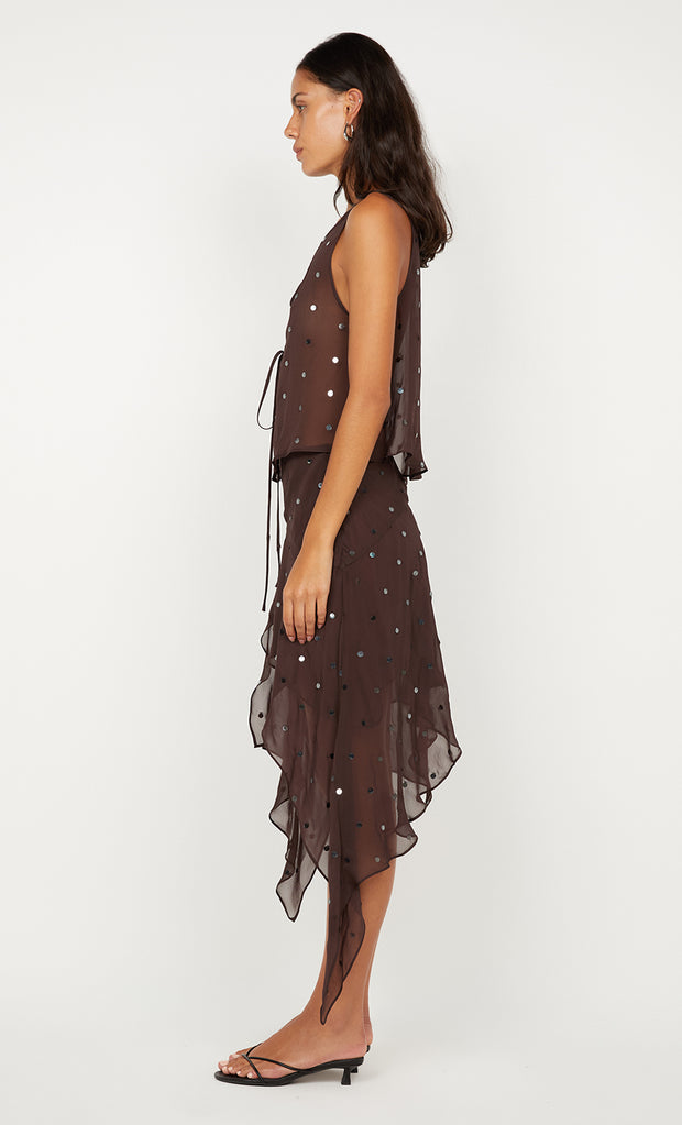 ARIELLE SHELL TOP - DARK CHOCOLATE