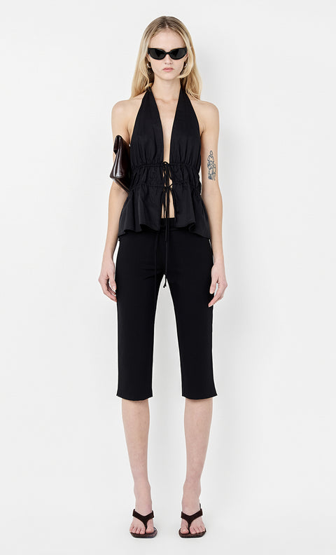 LYNNA HALTER TOP - BLACK