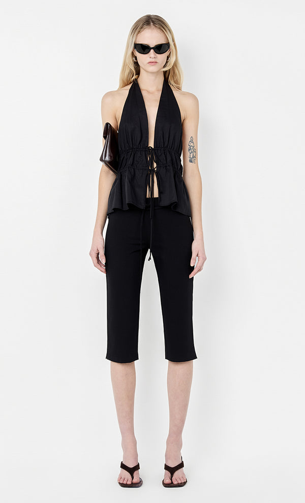 LYNNA HALTER TOP - BLACK