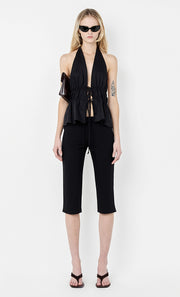 LYNNA HALTER TOP - BLACK