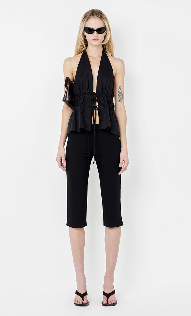 LYNNA HALTER TOP - BLACK