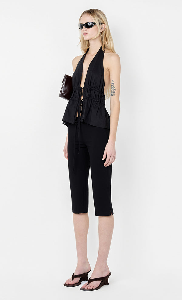 LYNNA HALTER TOP - BLACK
