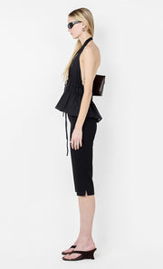 LYNNA HALTER TOP - BLACK