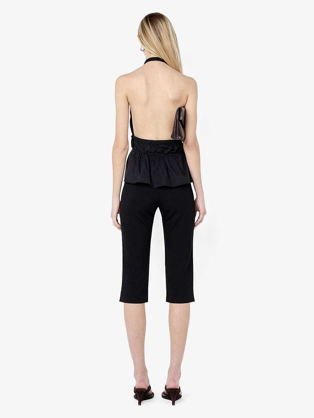 LYNNA HALTER TOP - BLACK