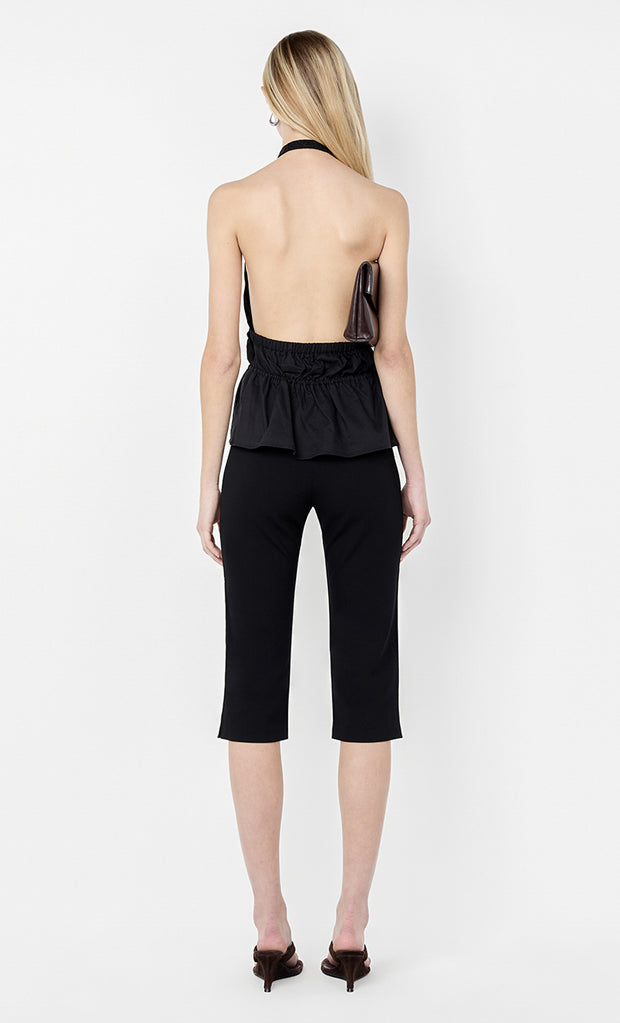 LYNNA HALTER TOP - BLACK