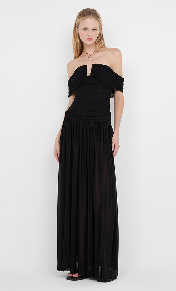 CAMILLE OFFSHOULDER TOP - BLACK