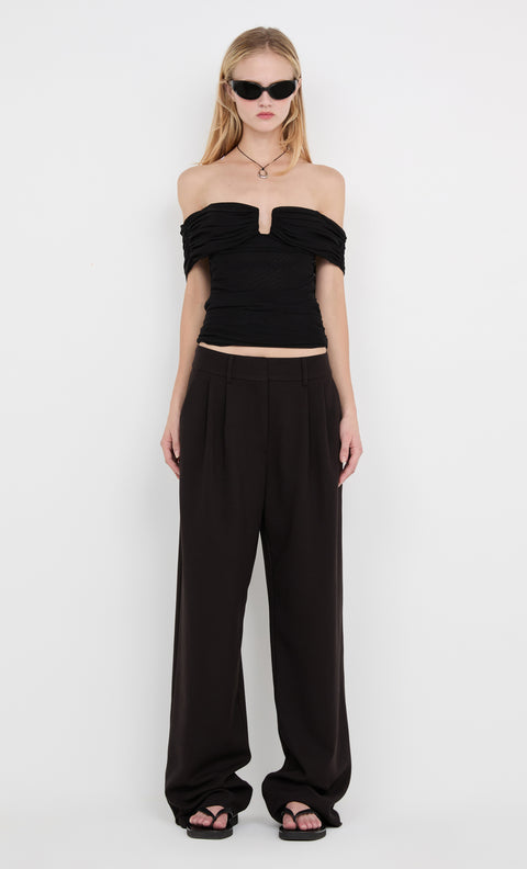 CAMILLE OFFSHOULDER TOP - BLACK