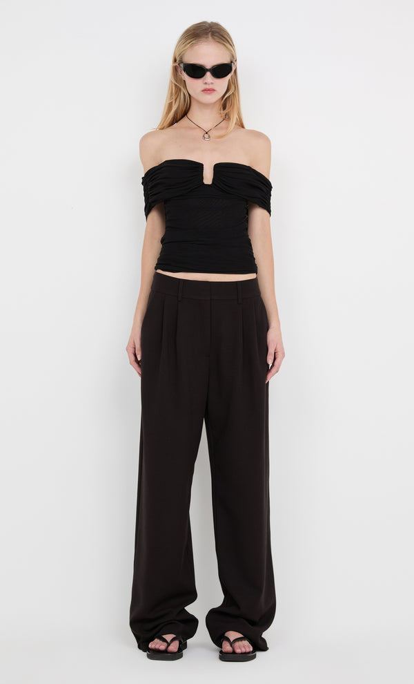 CAMILLE OFFSHOULDER TOP - BLACK