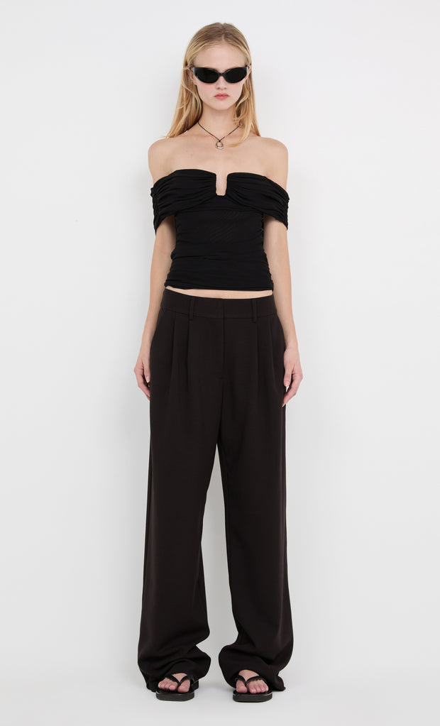 CAMILLE OFFSHOULDER TOP - BLACK
