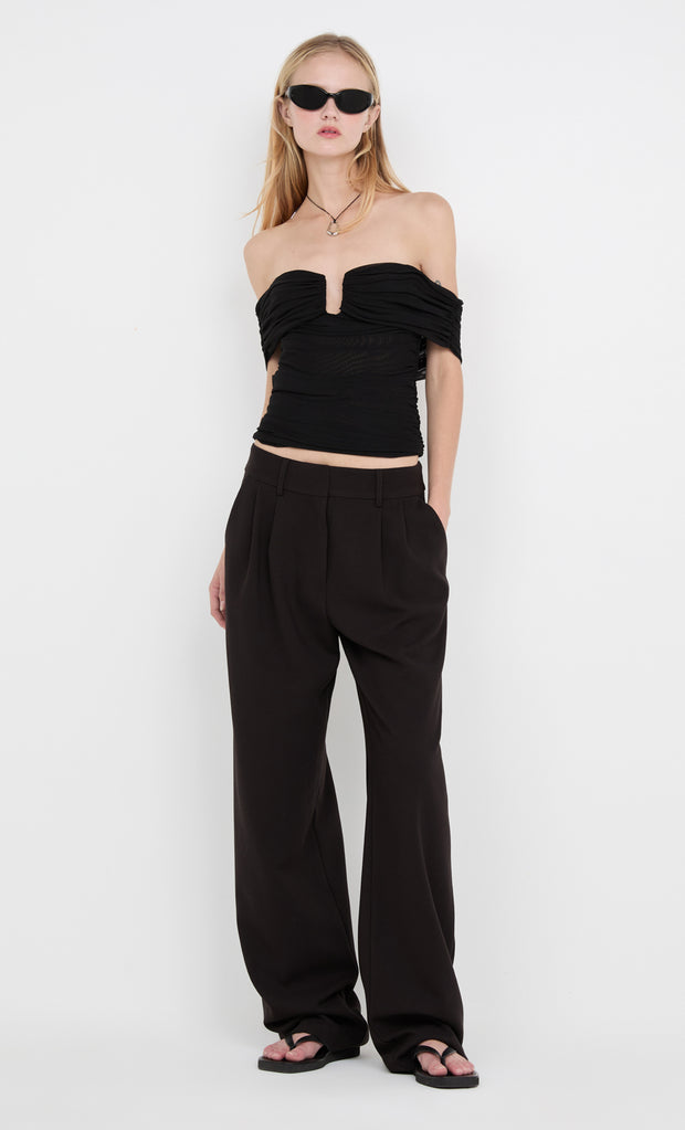 CAMILLE OFFSHOULDER TOP - BLACK