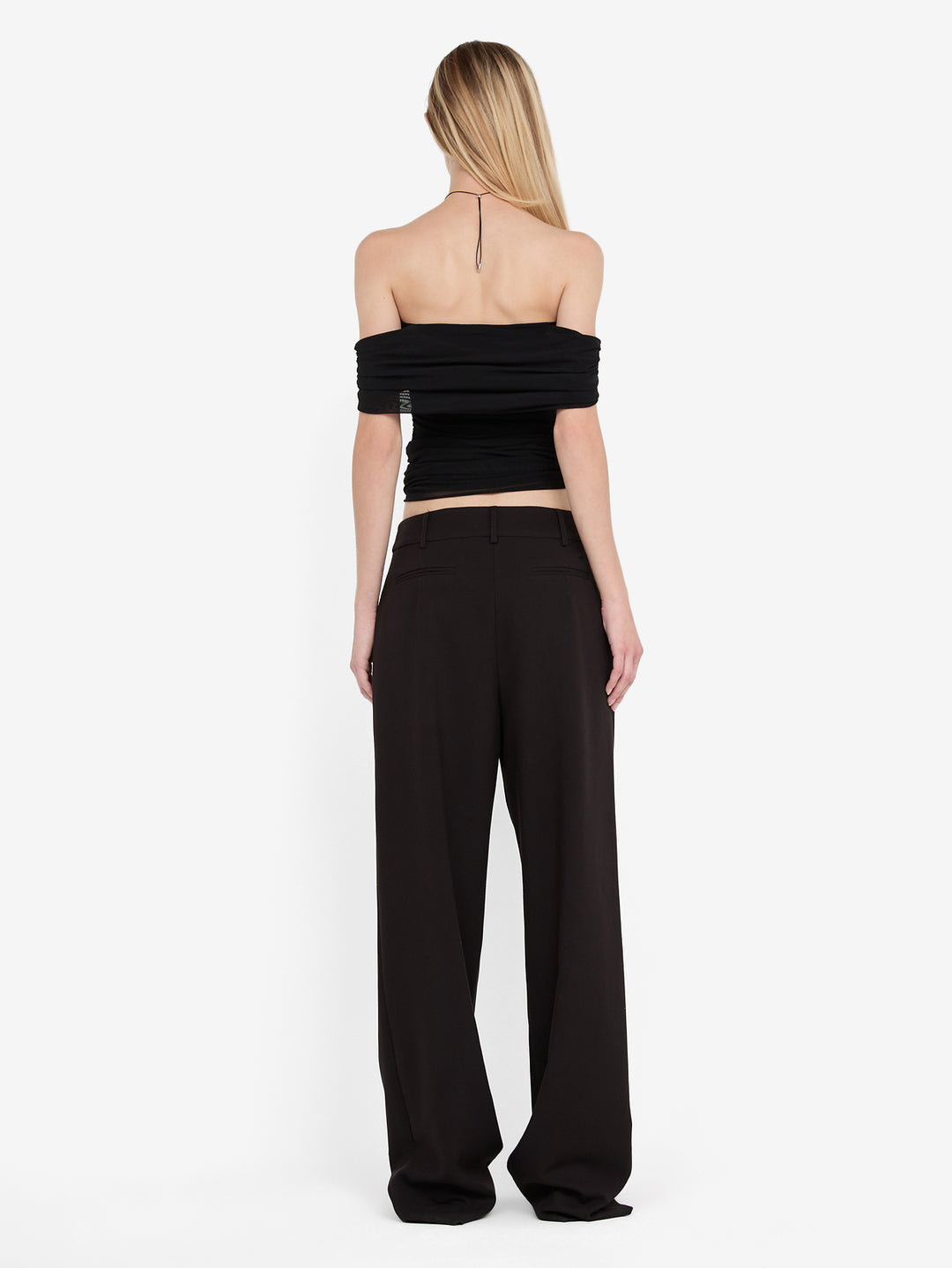 CAMILLE OFFSHOULDER TOP - BLACK