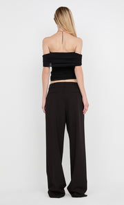 CAMILLE OFFSHOULDER TOP - BLACK