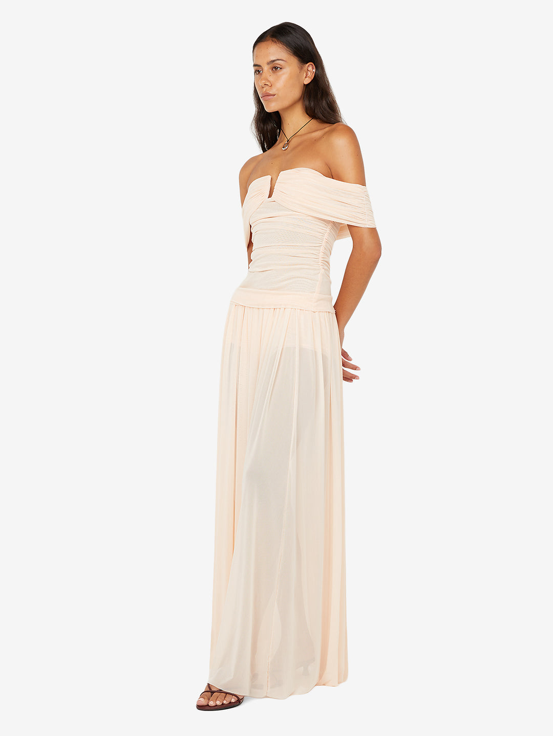 CAMILLE MAXI SKIRT - PEACH