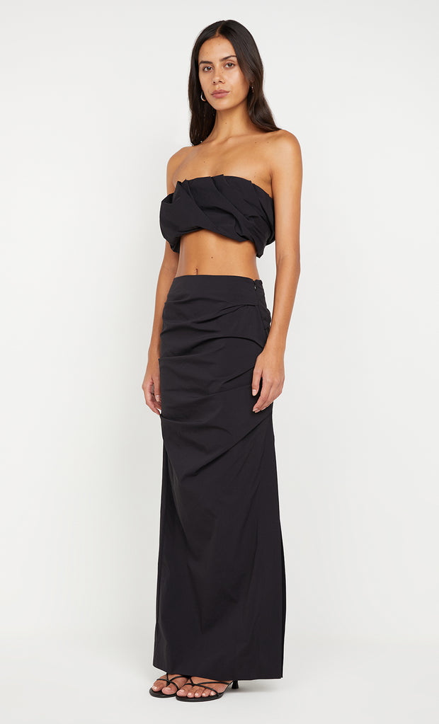 DOMENIC CROPPED BUBBLE TOP - BLACK