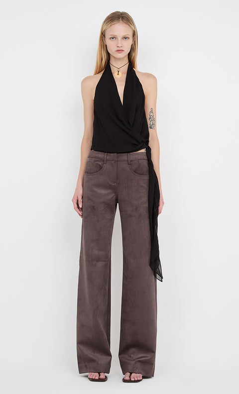 CELYSE HALTER TOP - BLACK
