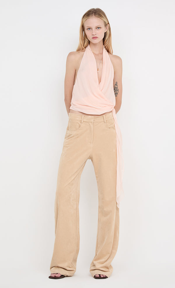 CELYSE HALTER TOP - PEACH