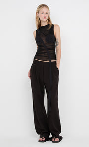DANTE SPIRAL BOAT NECK TOP - BLACK