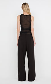 DANTE SPIRAL BOAT NECK TOP - BLACK
