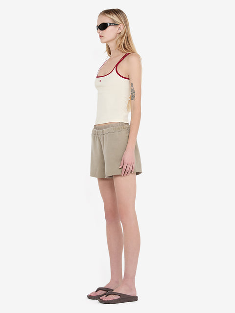 LANA SQUARE NECK TANK - CHALK/CHERRY