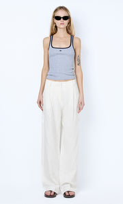 LANA SQUARE NECK TANK - GREY MARLE/INK