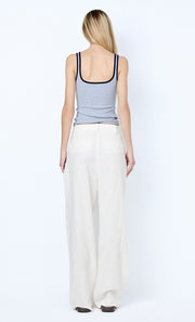 LANA SQUARE NECK TANK - GREY MARLE/INK