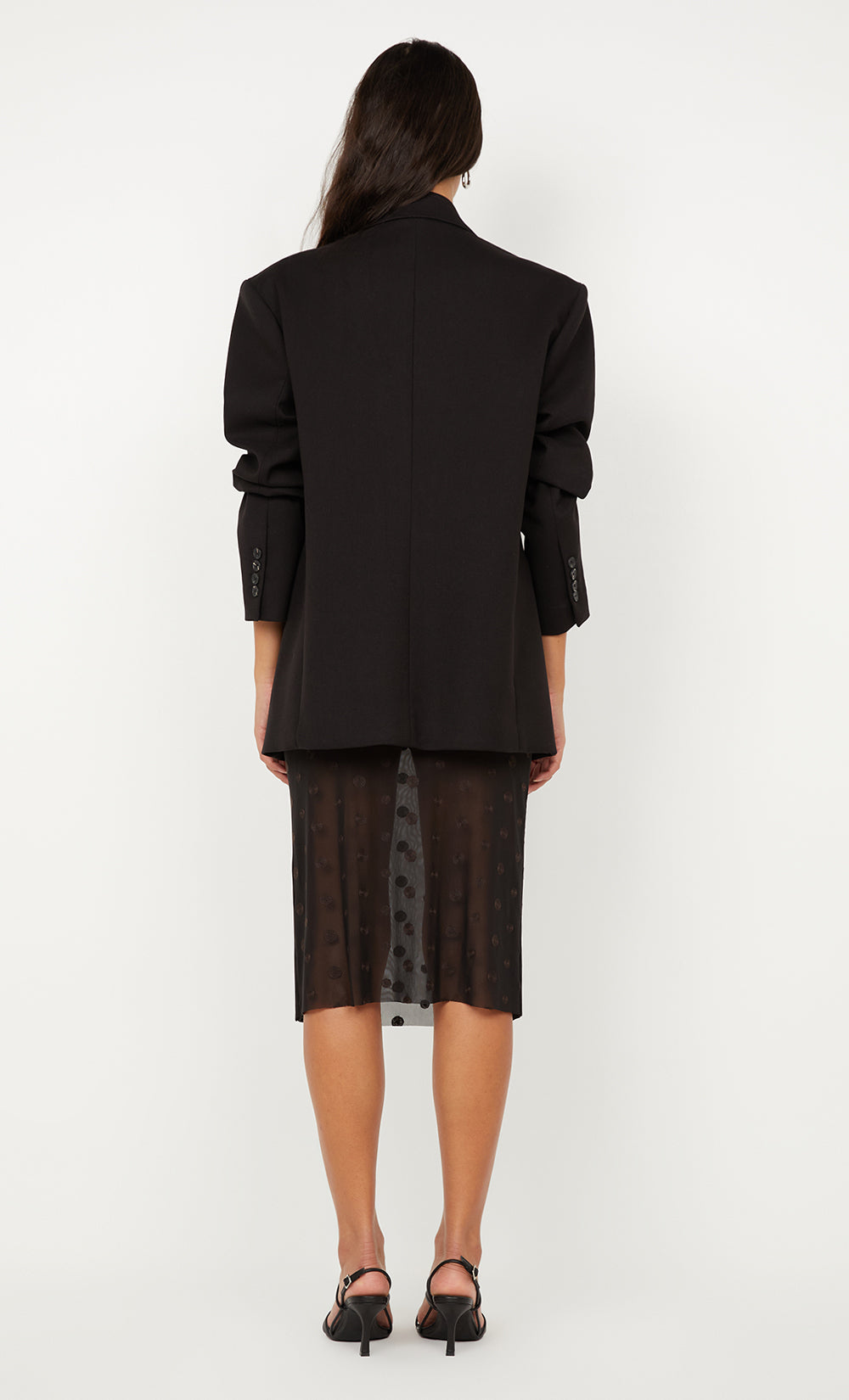 KARLA MIDI SKIRT - BLACK/CHOC SPOT