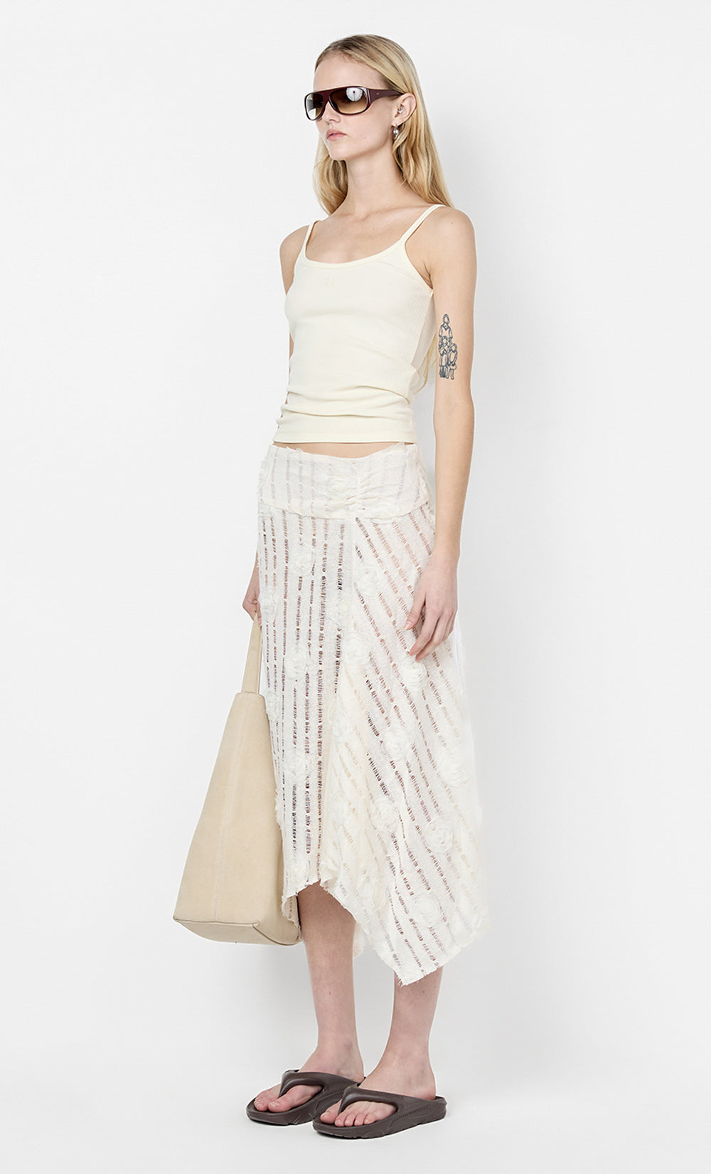 AMELIE MIDI SKIRT - IVORY