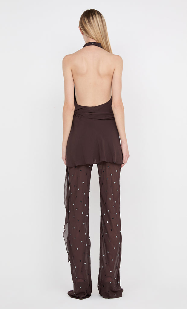 ARIELLE PANT - DARK CHOC SEQUIN
