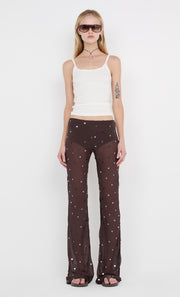 ARIELLE PANT - DARK CHOC SEQUIN