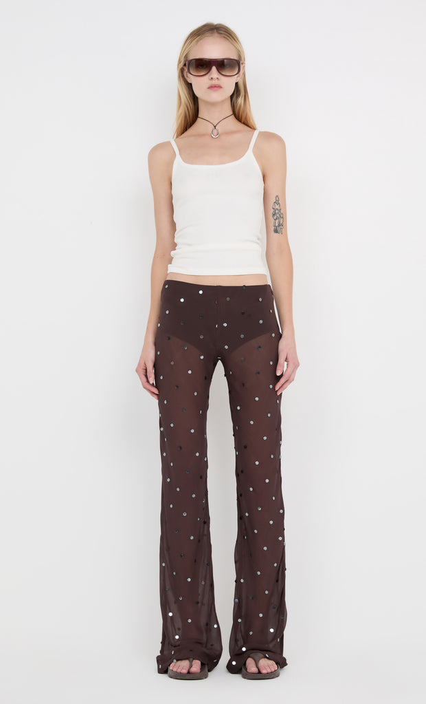 ARIELLE PANT - DARK CHOC SEQUIN