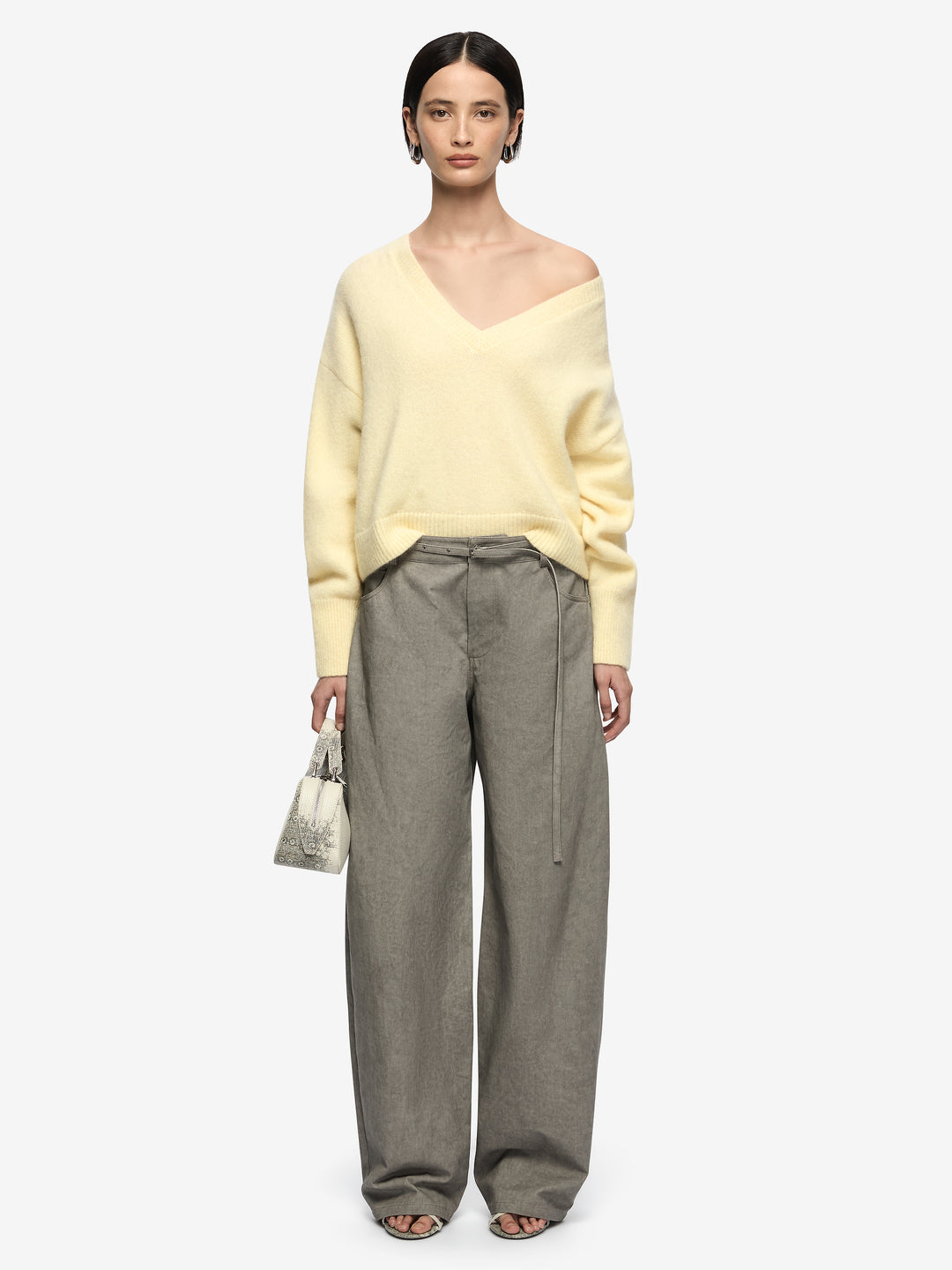 CAMPBELL V CROPPED JUMPER - BUTTER