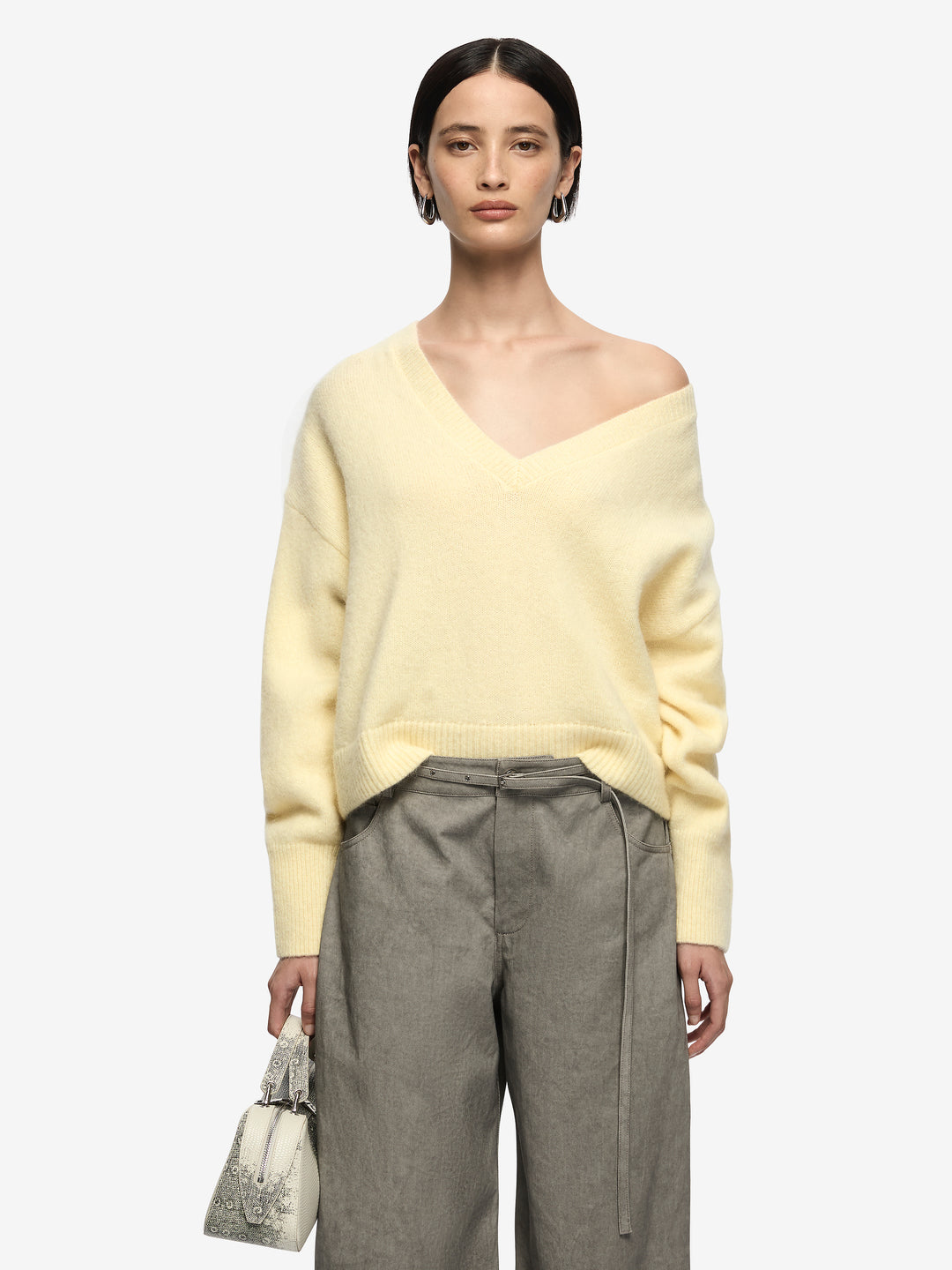 CAMPBELL V CROPPED JUMPER - BUTTER