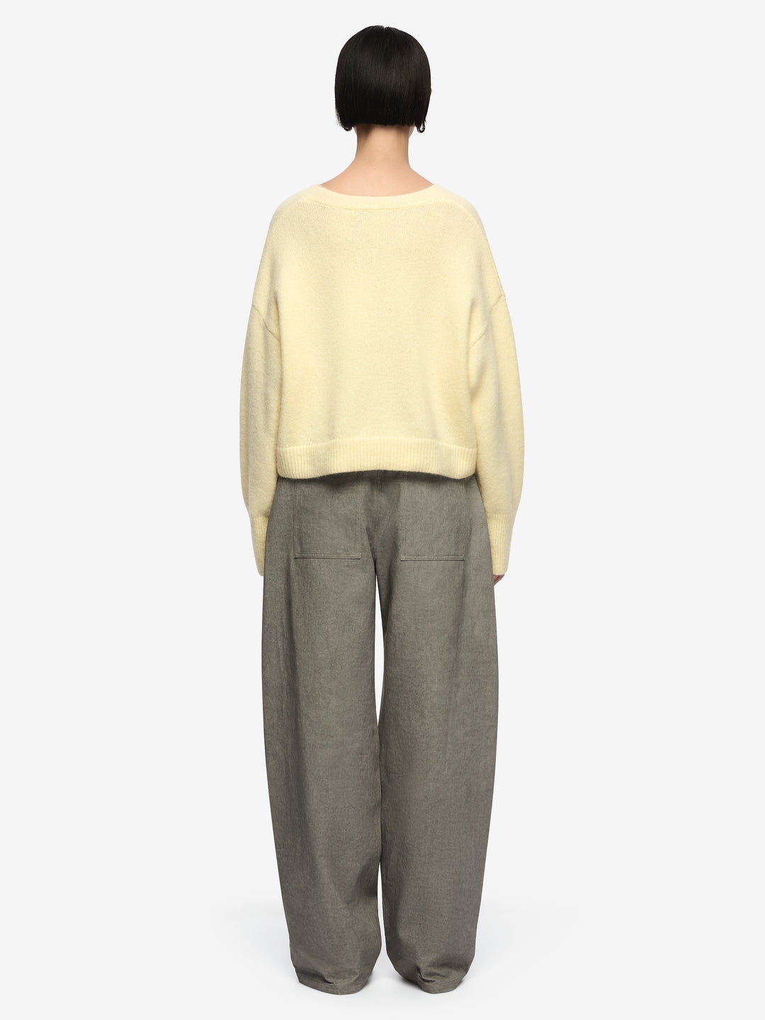 CAMPBELL V CROPPED JUMPER - BUTTER