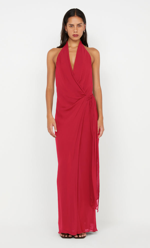 SONEVA WRAP DRESS - STRAWBERRY