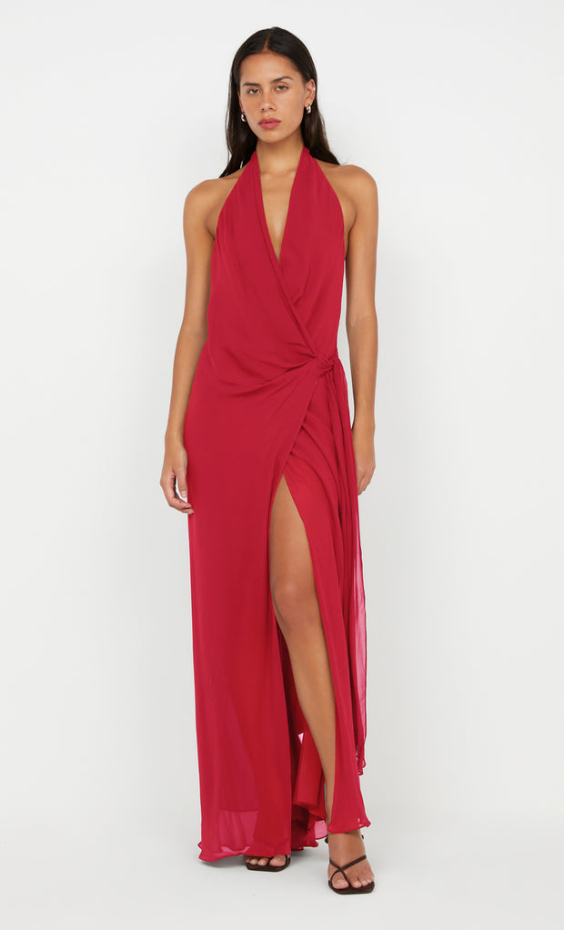 SONEVA WRAP DRESS - STRAWBERRY