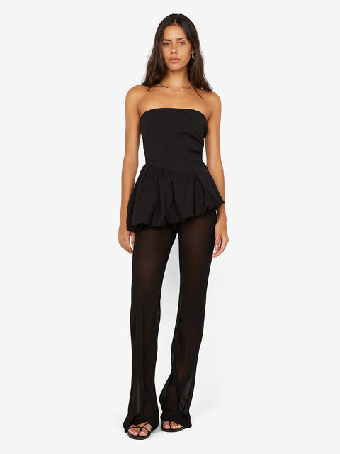 ROWENA STRAPLESS TOP - BLACK