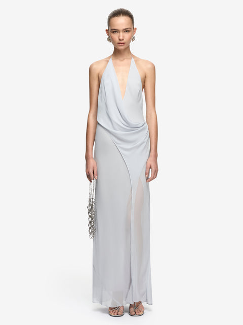 SABRINA DRAPE MAXI DRESS - BLUE SMOKE