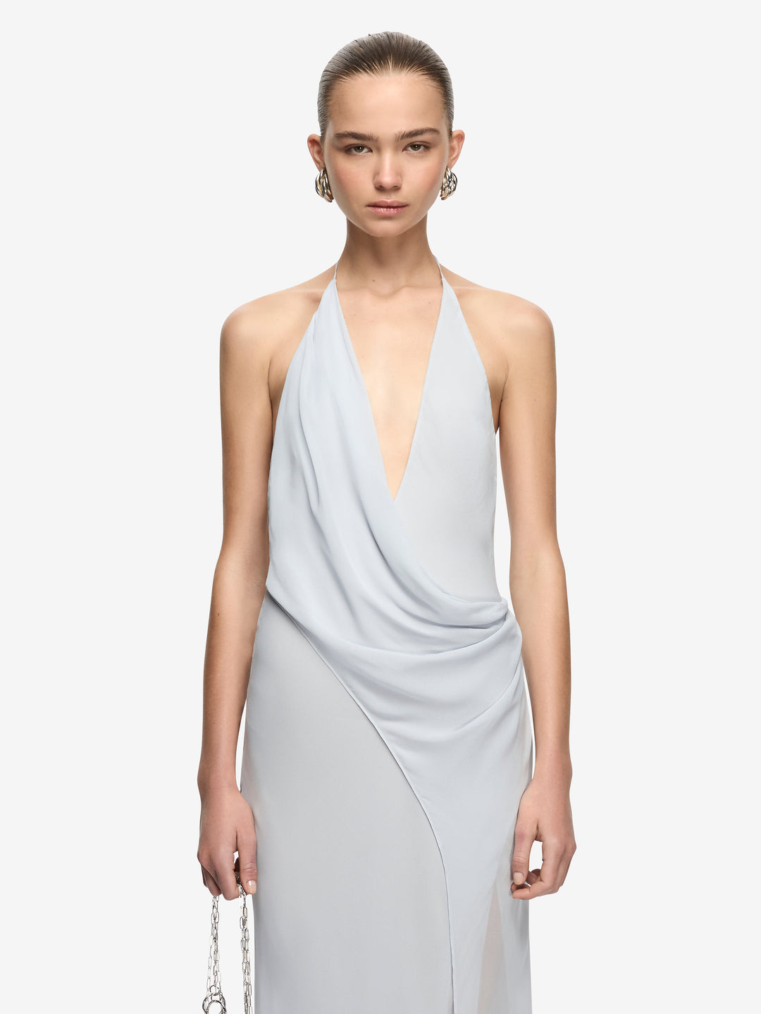 SABRINA DRAPE MAXI DRESS - BLUE SMOKE