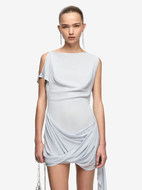 ALYSSA MINI DRESS - BLUE SMOKE
