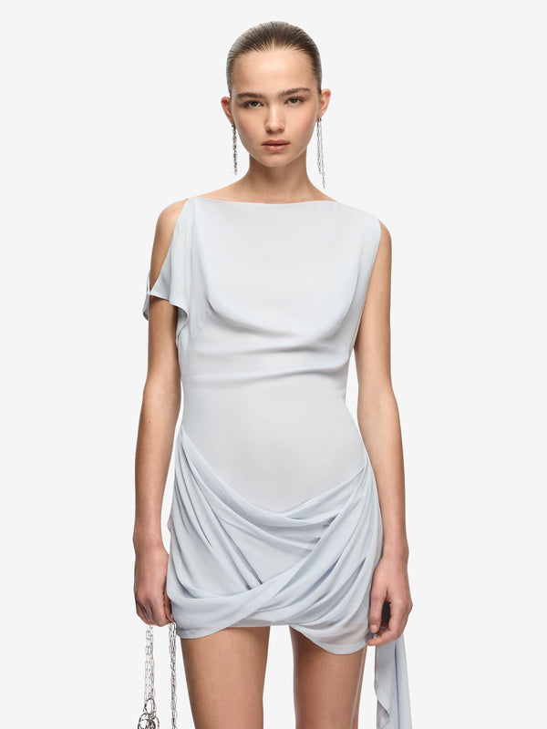 ALYSSA MINI DRESS - BLUE SMOKE
