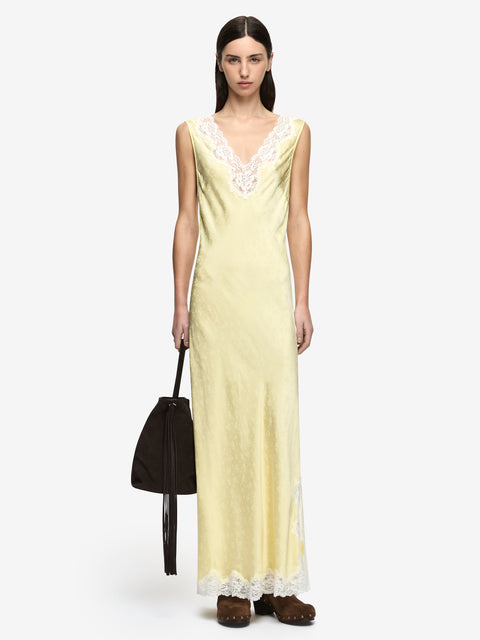 ZANA MAXI DRESS - LEMON CREAM/IVORY