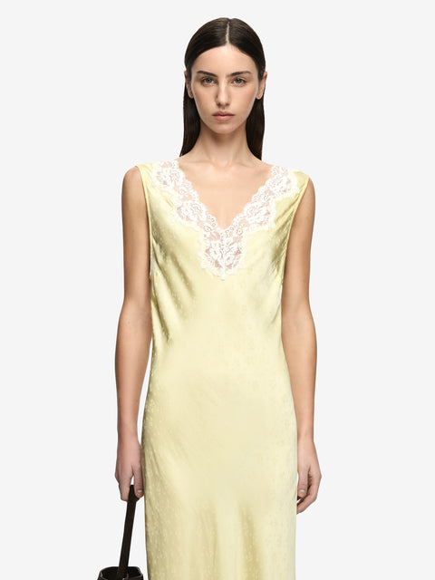 ZANA MAXI DRESS - LEMON CREAM/IVORY