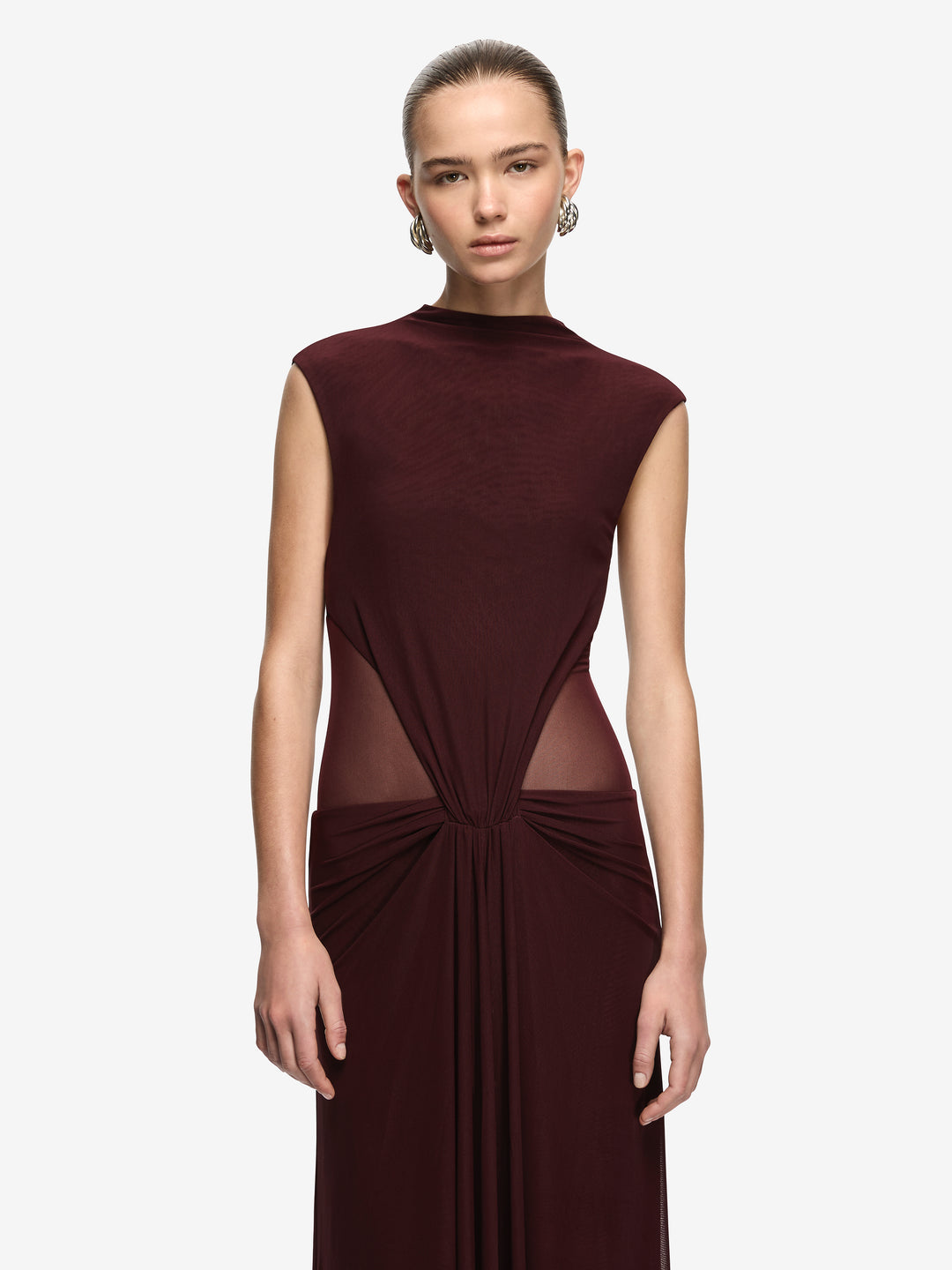 ODEA GATHERED MAXI DRESS - PLUM