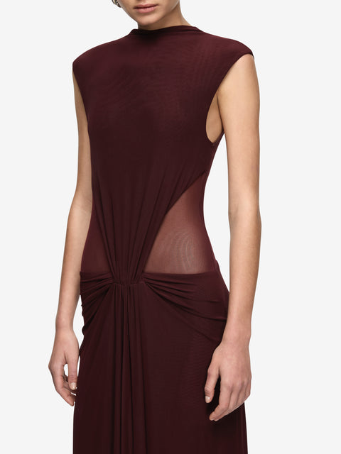 ODEA GATHERED MAXI DRESS - PLUM