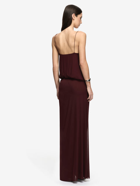KORA BLOUSON MAXI DRESS - PLUM