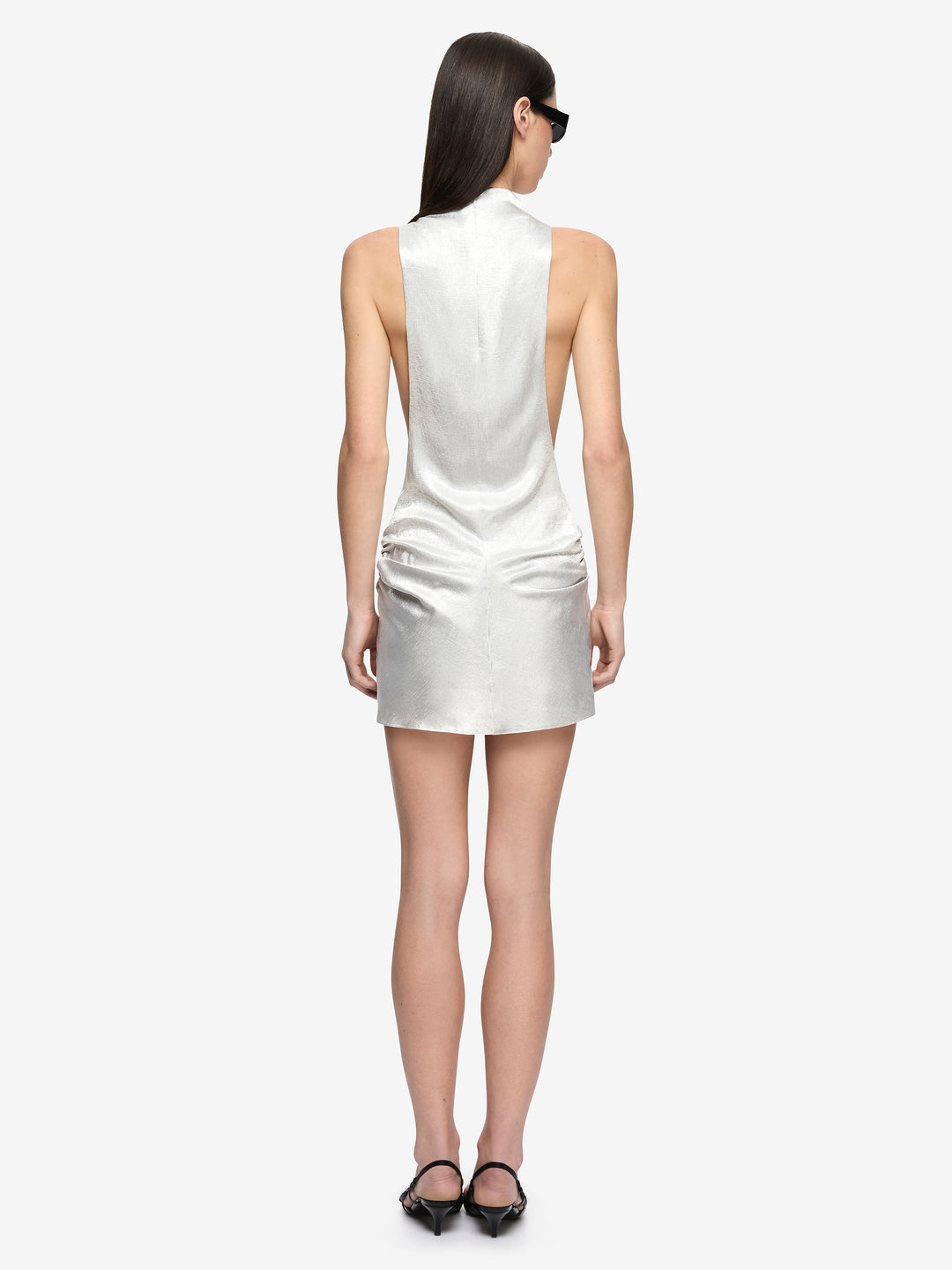 JUNA HIGH NECK MINI DRESS - SILVER