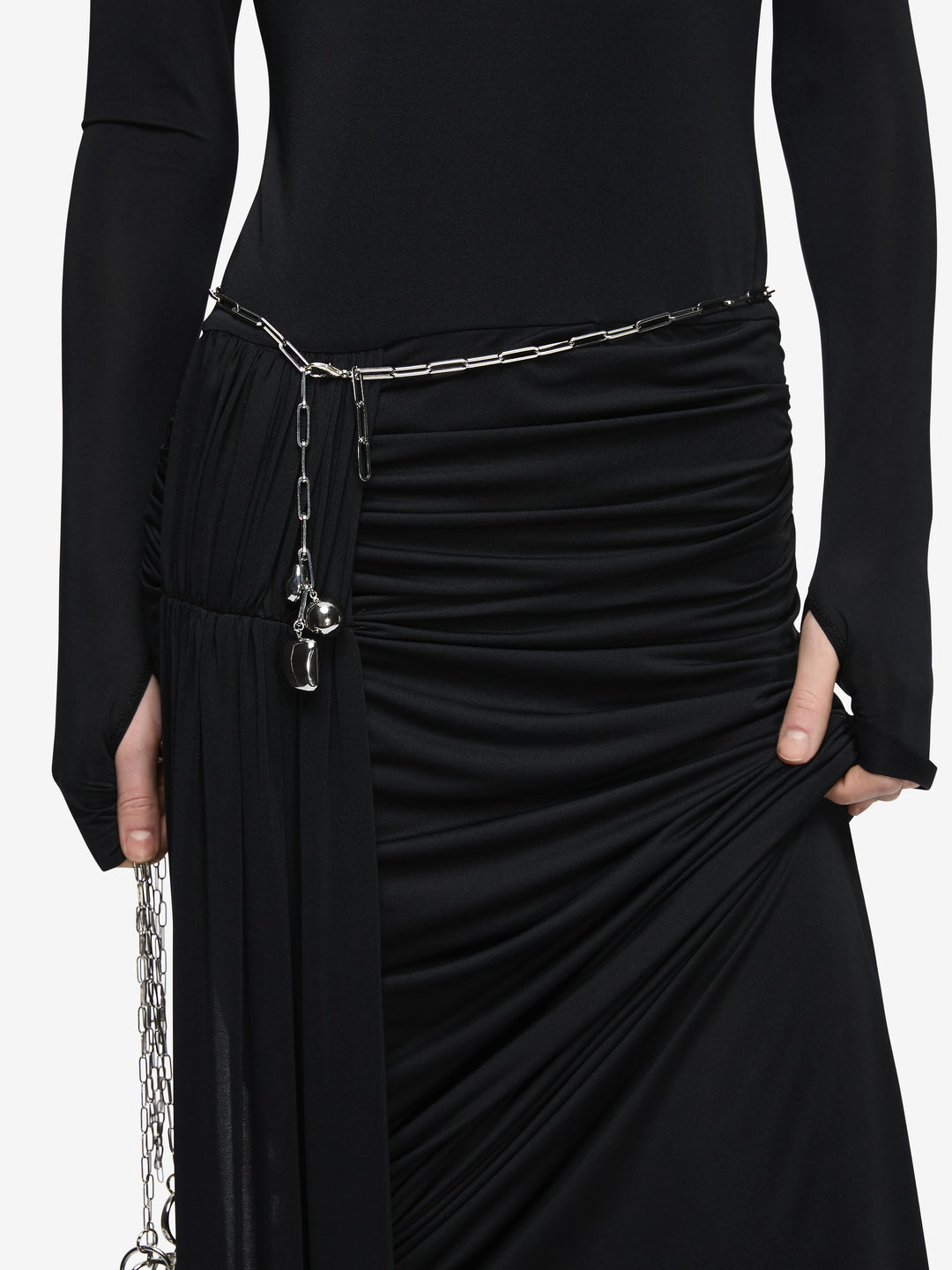 ANDREA LONG SLEEVE MAXI DRESS  - BLACK